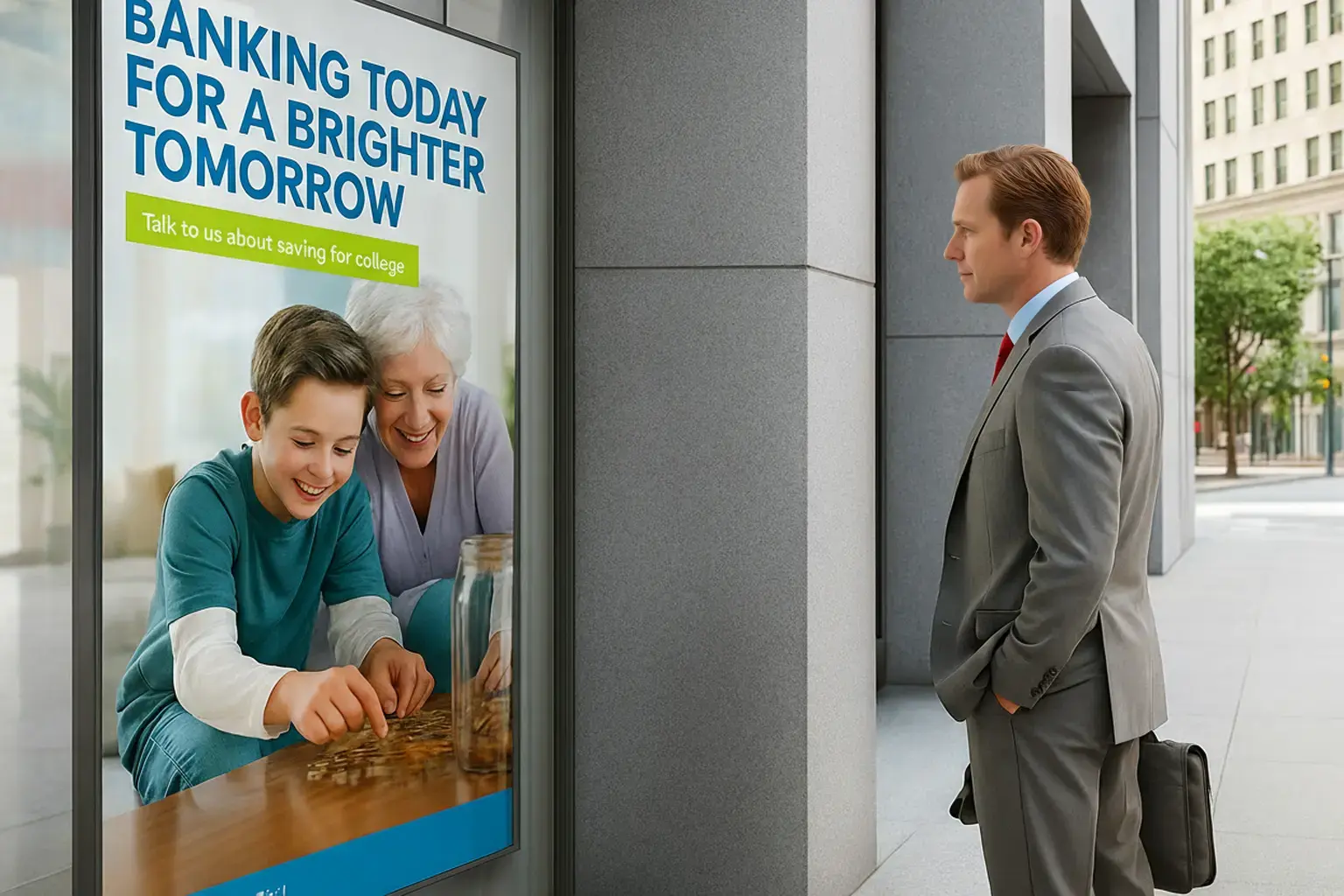 display e schermi digital signage per banca