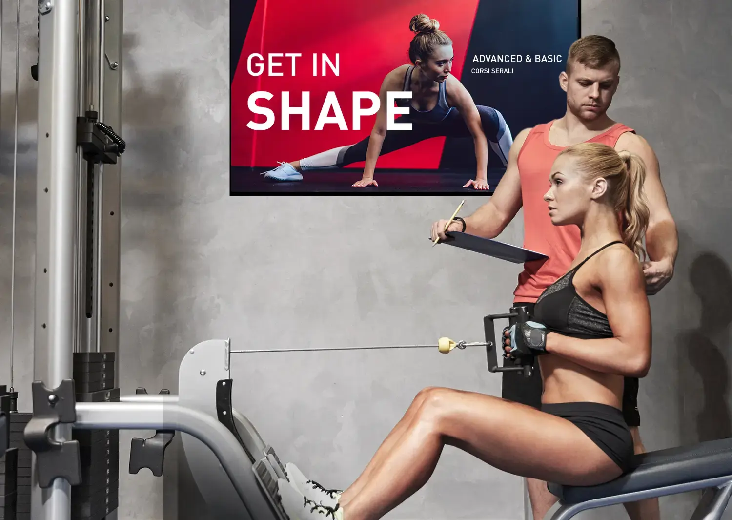 display per la comunicazione in palestra