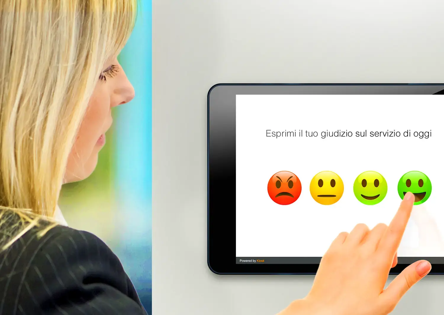 sistema di rilevazione della customer satisfaction del paziente mediante emoticon