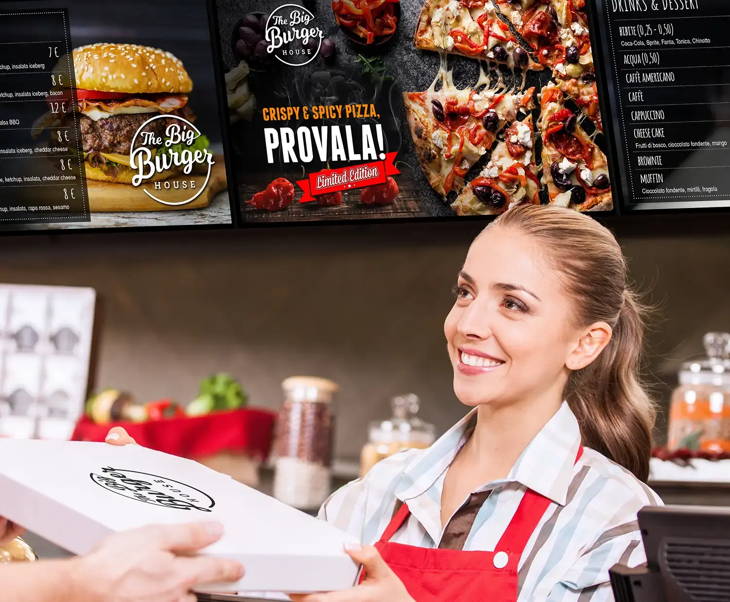 menu dinamico ristorante su display