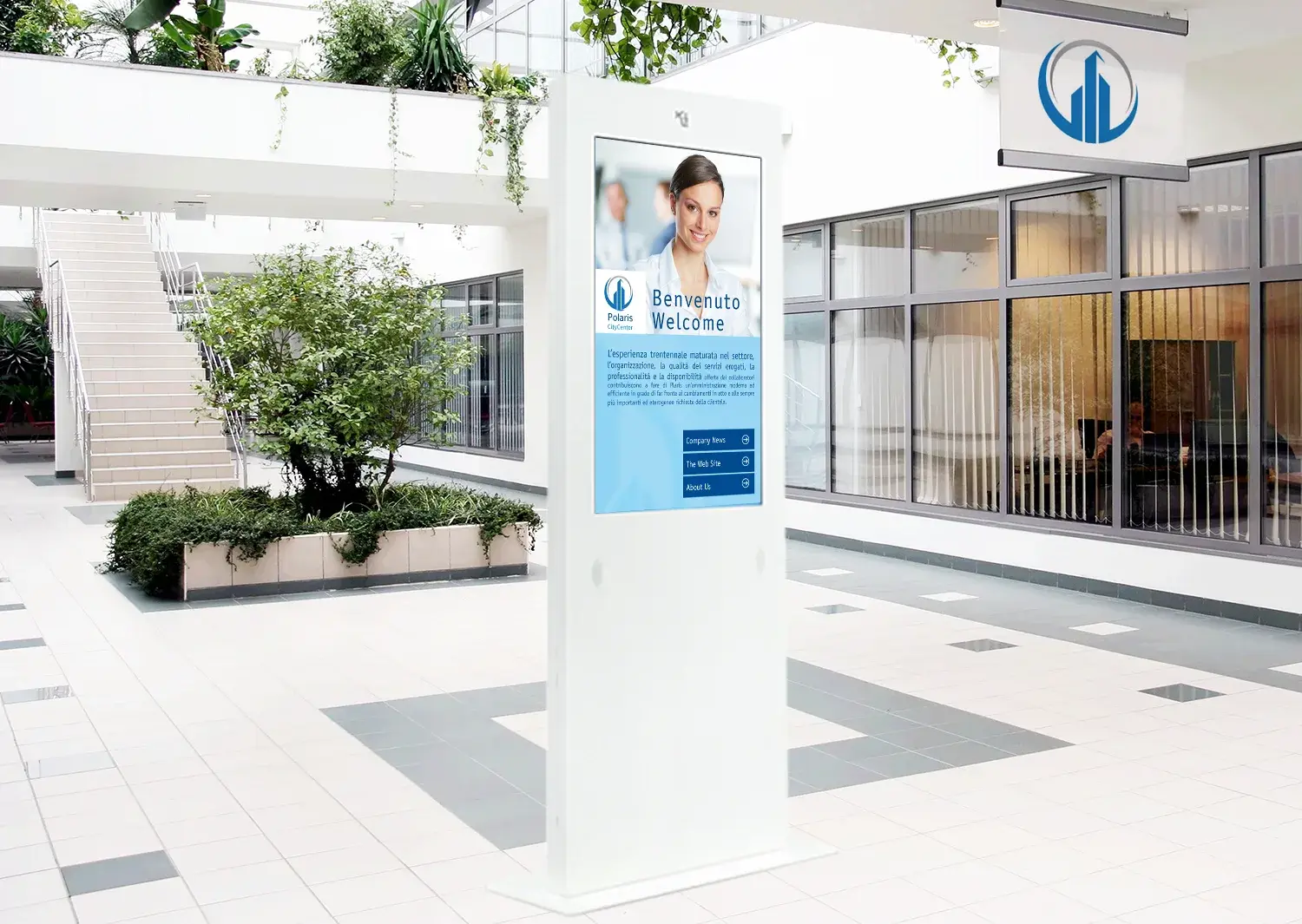 sistema di benvenuto e orientamento, wayfinding digitale