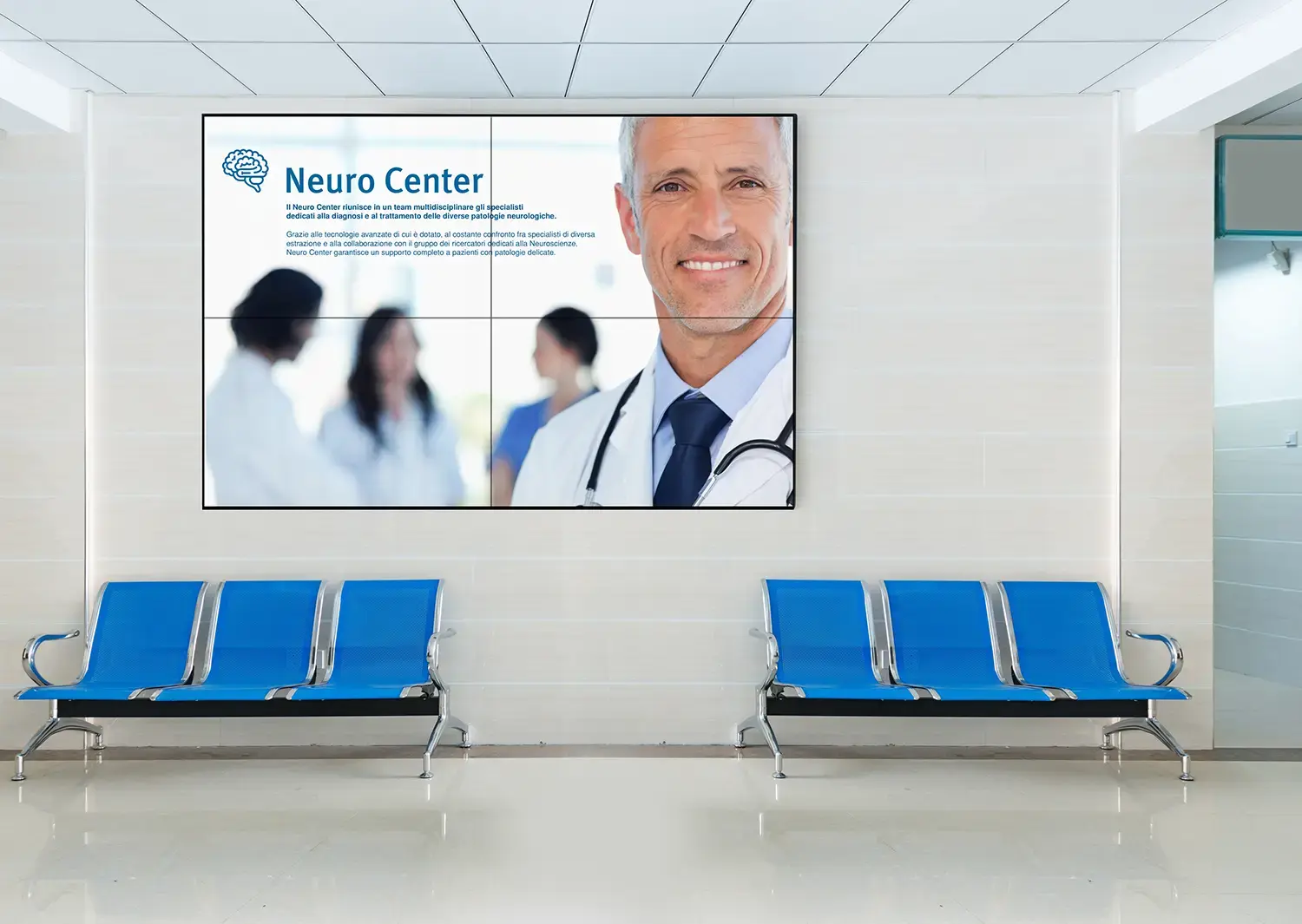 display videowall per l'informazione in ospedale e corsie