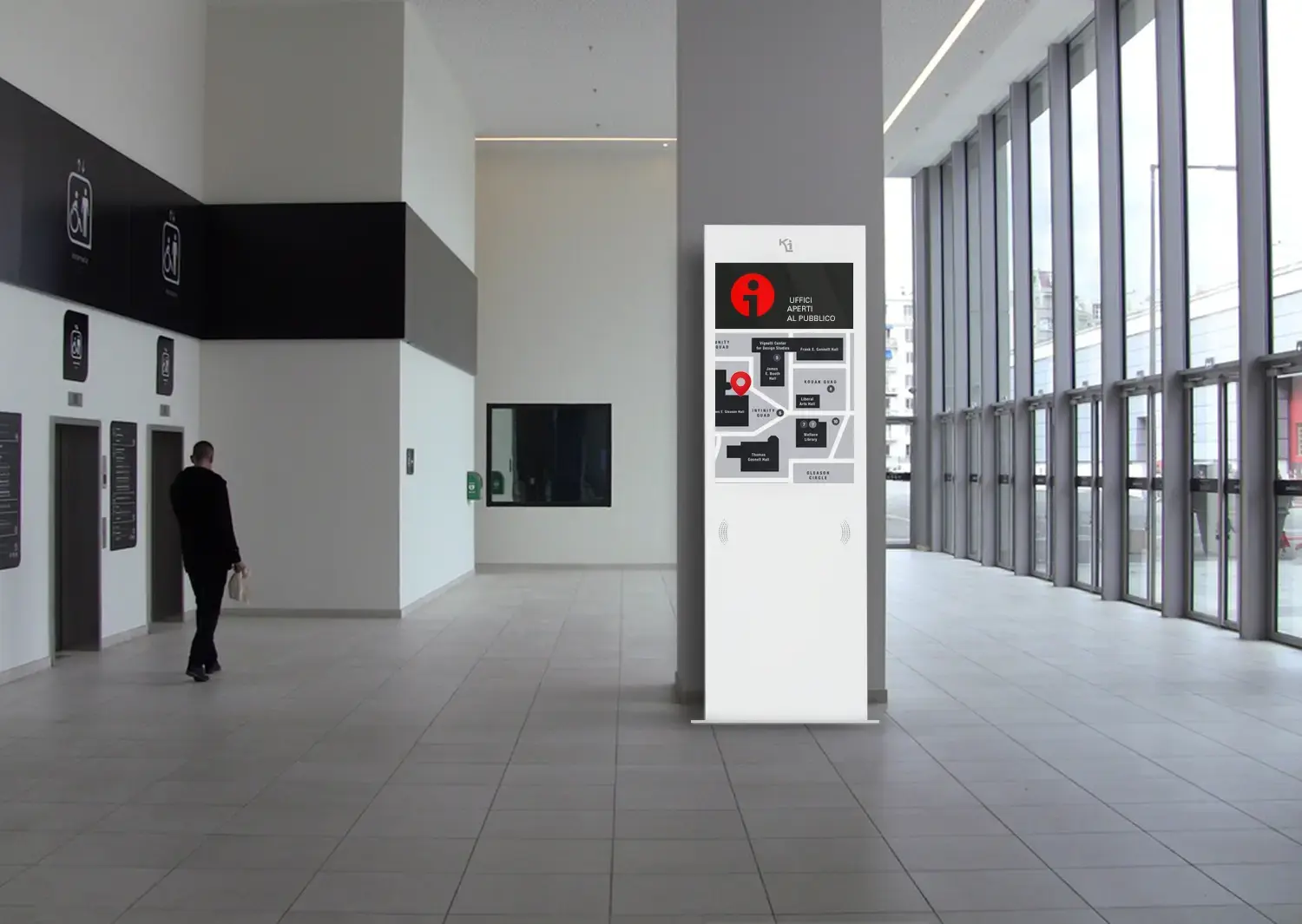 segnaletica e direttorio digitale su totem multimediale