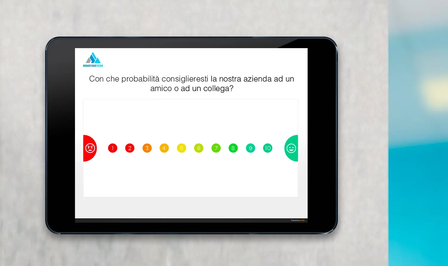 sondaggio NPS mediante tablet