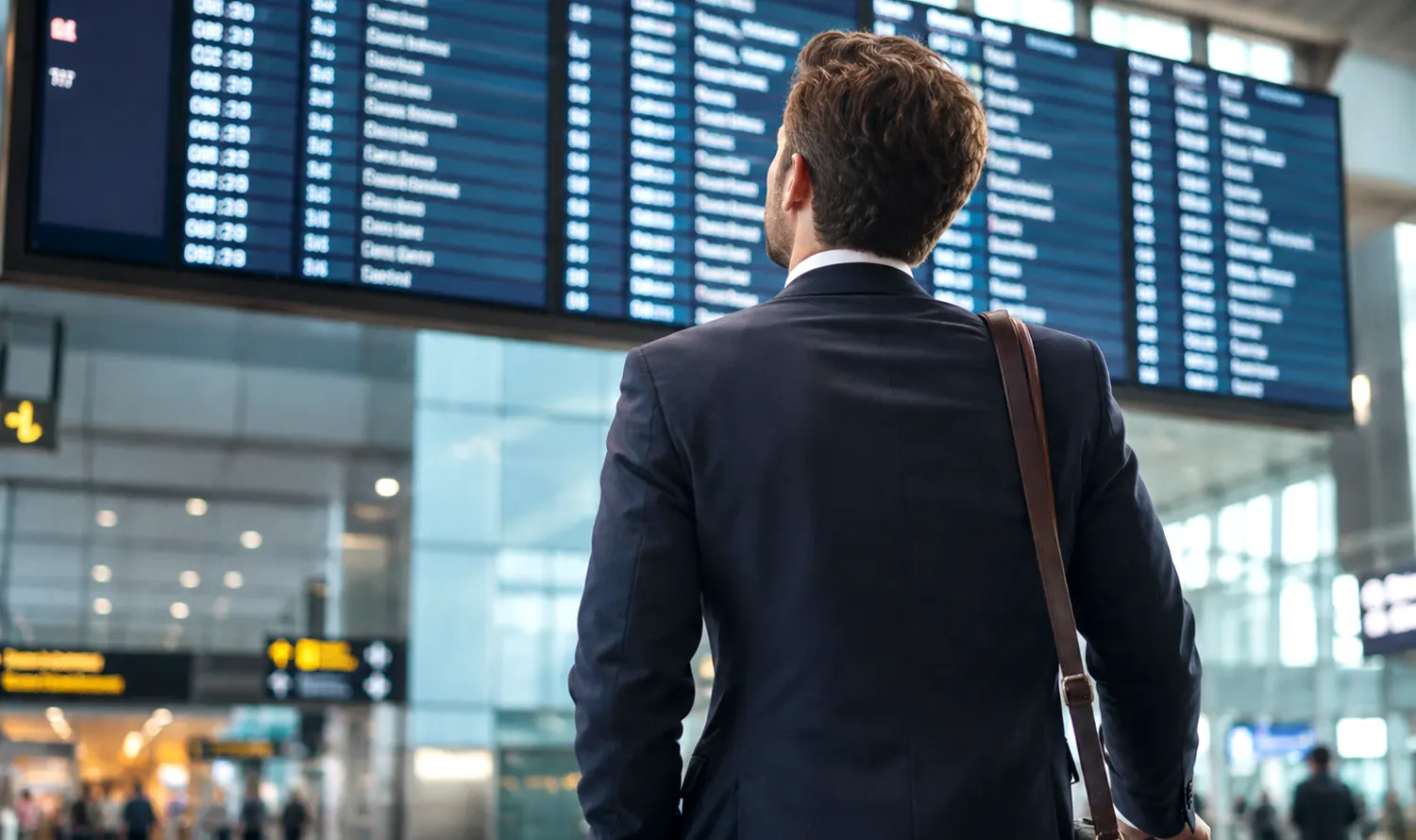 Rete di display con informazioni di volo aggiornate